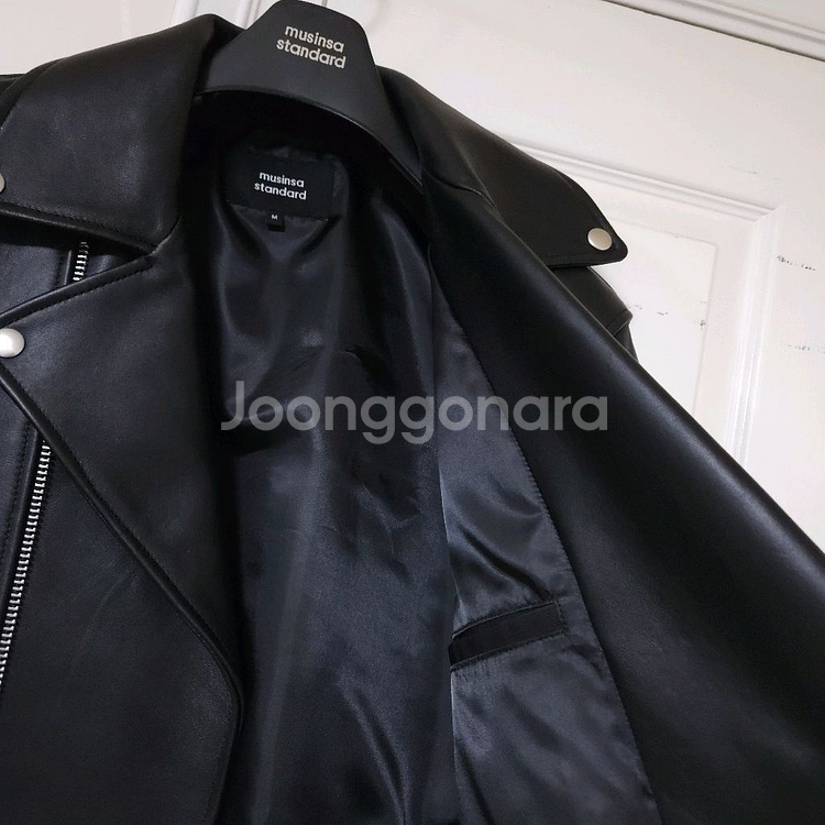 오버핏 레더 자켓--4