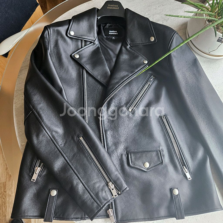 오버핏 레더 자켓--7