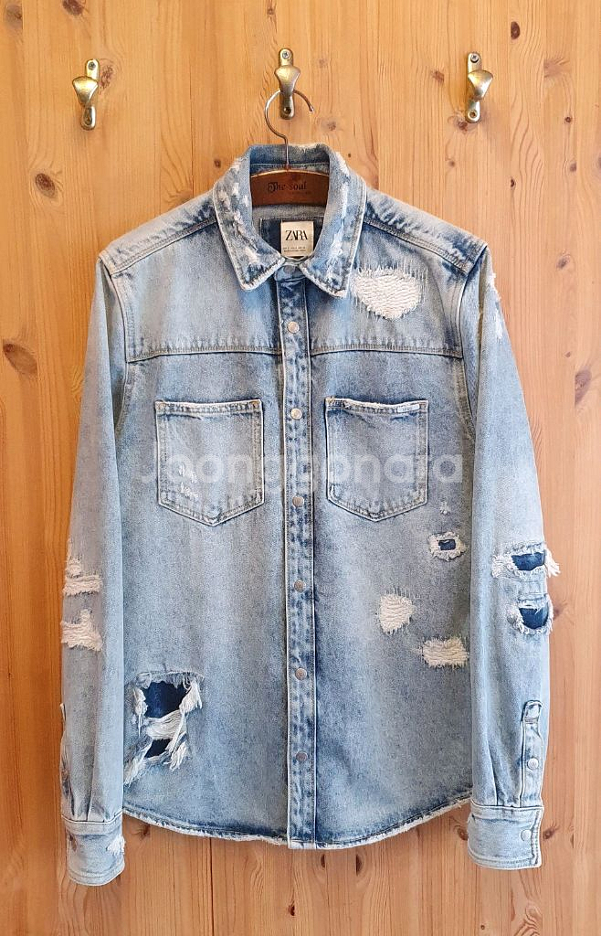 90/66.ZARA 빈티지 데님셔츠(공용)--0