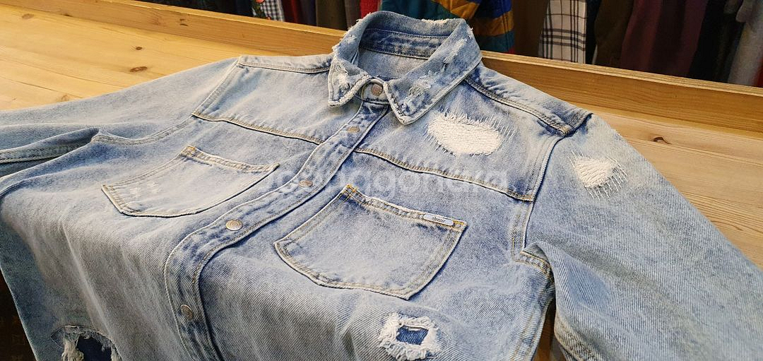 90/66.ZARA 빈티지 데님셔츠(공용)--2
