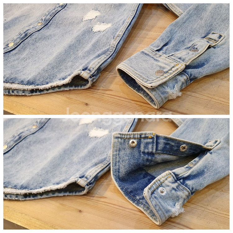 90/66.ZARA 빈티지 데님셔츠(공용)--5