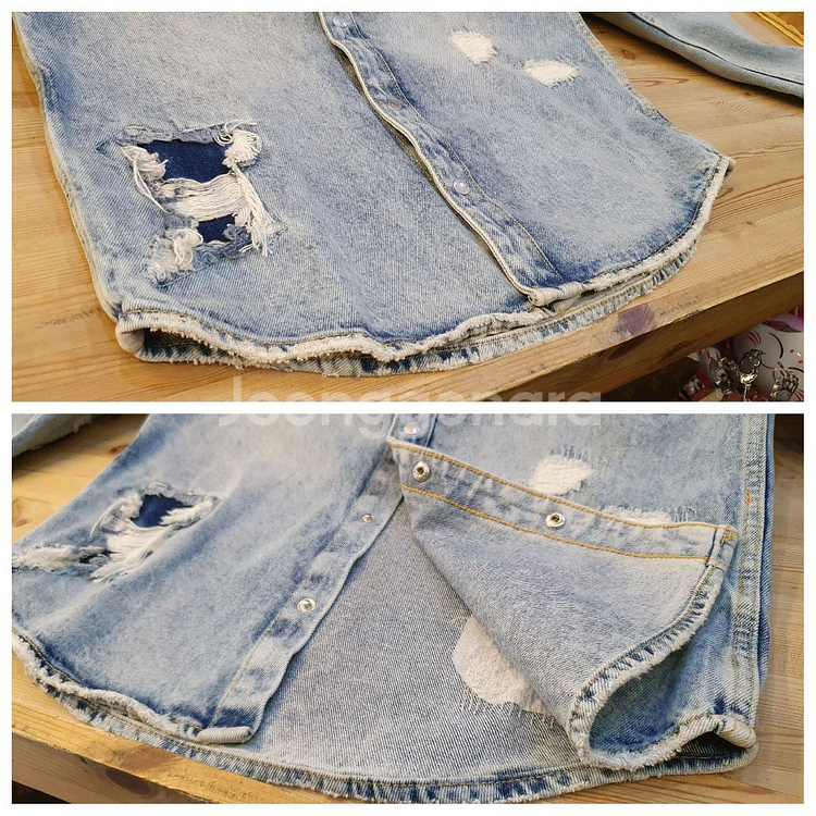 90/66.ZARA 빈티지 데님셔츠(공용)--6