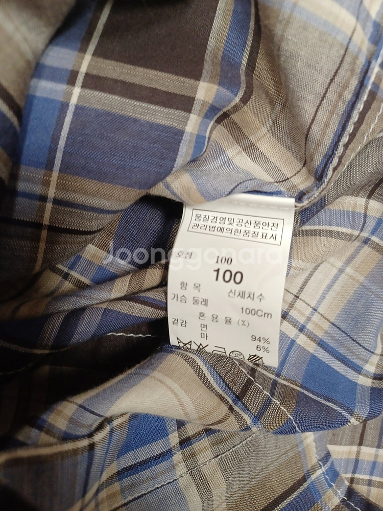 타임옴므 체크 반팔 카라 셔츠 95~100--2