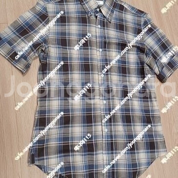 타임옴므 체크 반팔 카라 셔츠 95~100--0