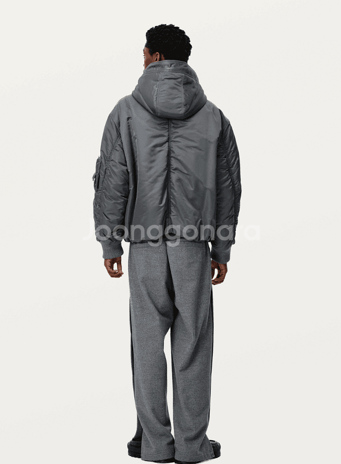 24FW 솔리드옴므 그레이 MA-1 오버 후드 자켓46--3