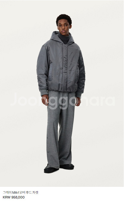 24FW 솔리드옴므 그레이 MA-1 오버 후드 자켓46--2