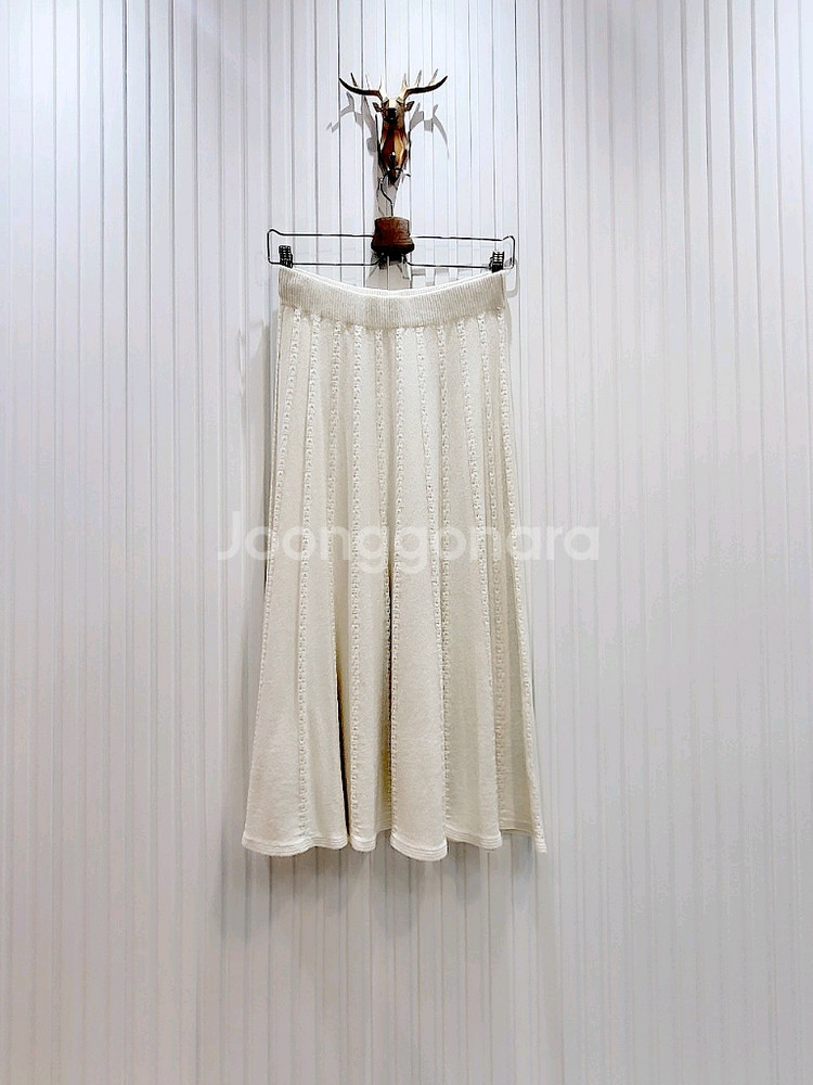 꽈배기st 패턴 니트 롱스커트 (F)--1