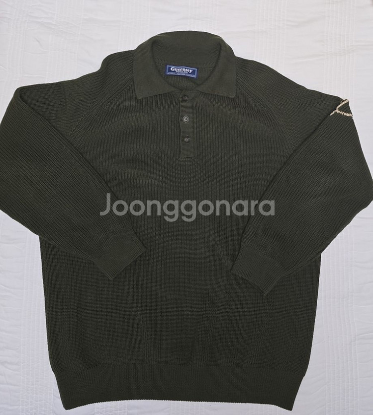 건지울른스 머서라이즈 코튼 새들 카라 니트--2