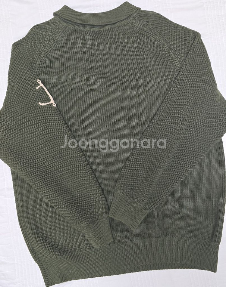 건지울른스 머서라이즈 코튼 새들 카라 니트--3