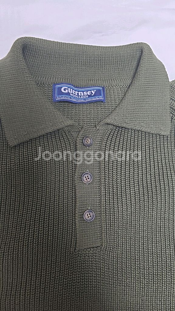 건지울른스 머서라이즈 코튼 새들 카라 니트--4