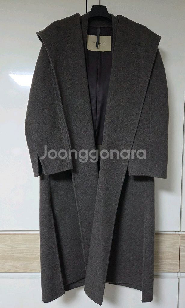 타임 캐시미어 벨티드 후드 코트 랑방 마인 더캐시미어--4