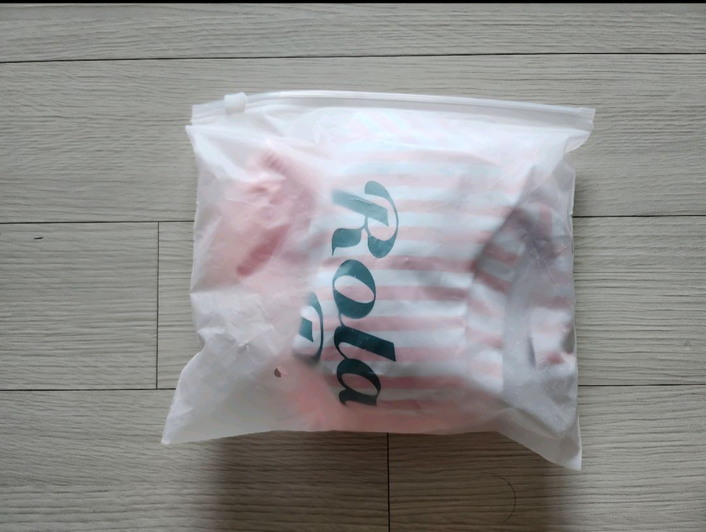 핑크색 스트라이프 여아 어린이 래쉬가드 수영복 상하의 이미지