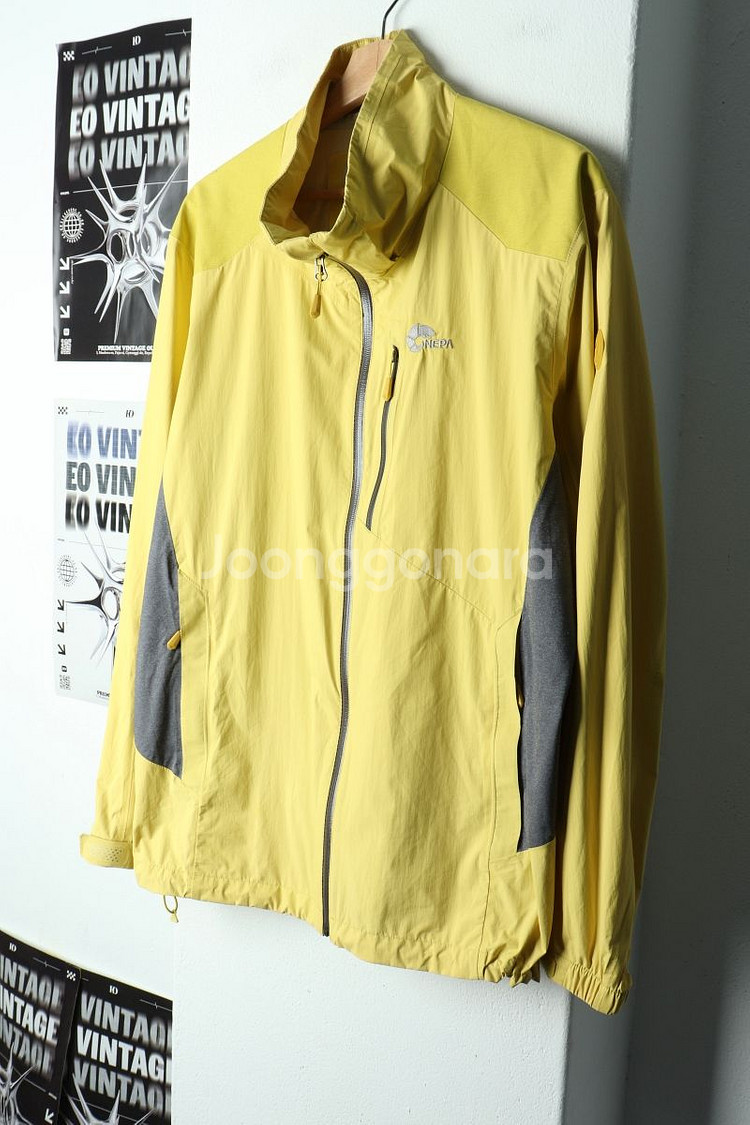(2XL) 네파 집업 바람막이 점퍼자켓 빅사이즈 노랑--0