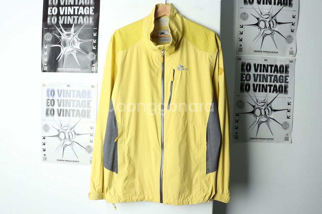 (2XL) 네파 집업 바람막이 점퍼자켓 빅사이즈 노랑--1