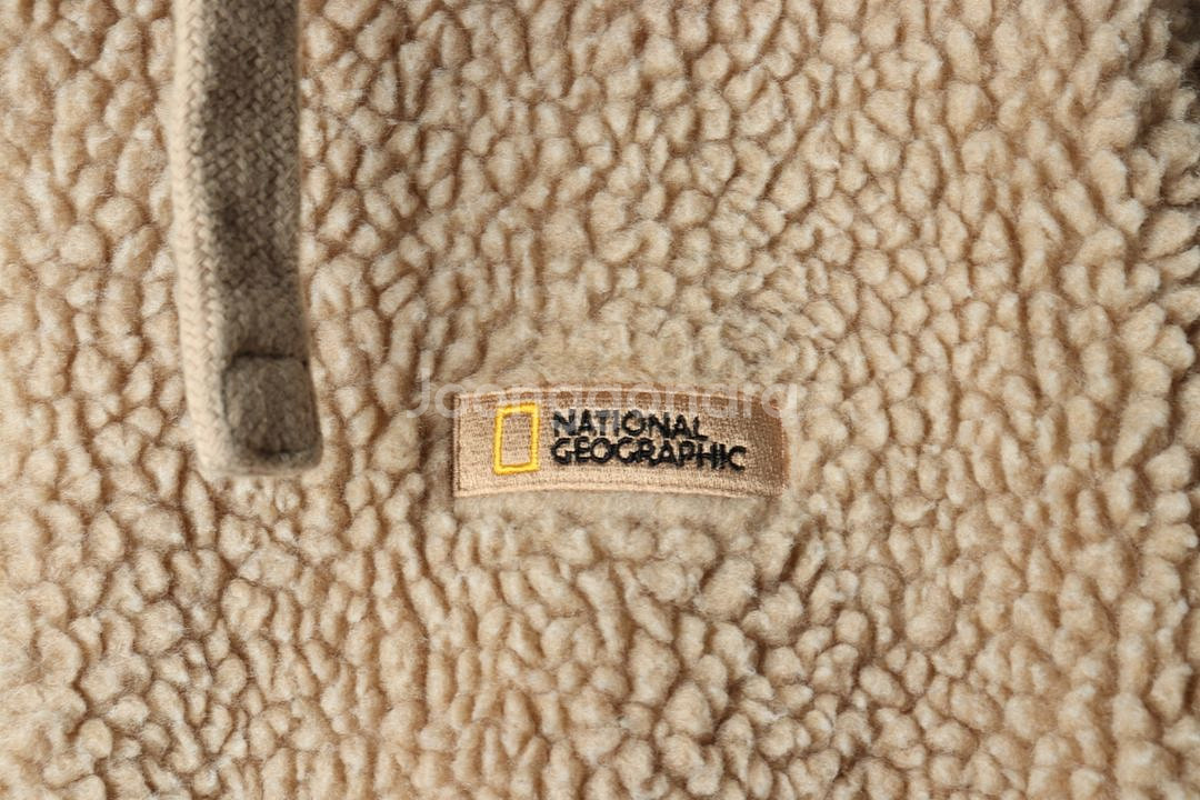 (L) 내셔널지오그래픽 후드집업 후리스 뽀글이 브라운--4