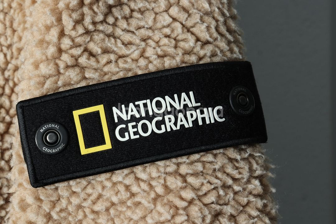 (L) 내셔널지오그래픽 후드집업 후리스 뽀글이 브라운--5