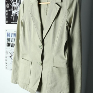 W(L) 엘르 정장 슈트 자켓 블레이저 베이지 면