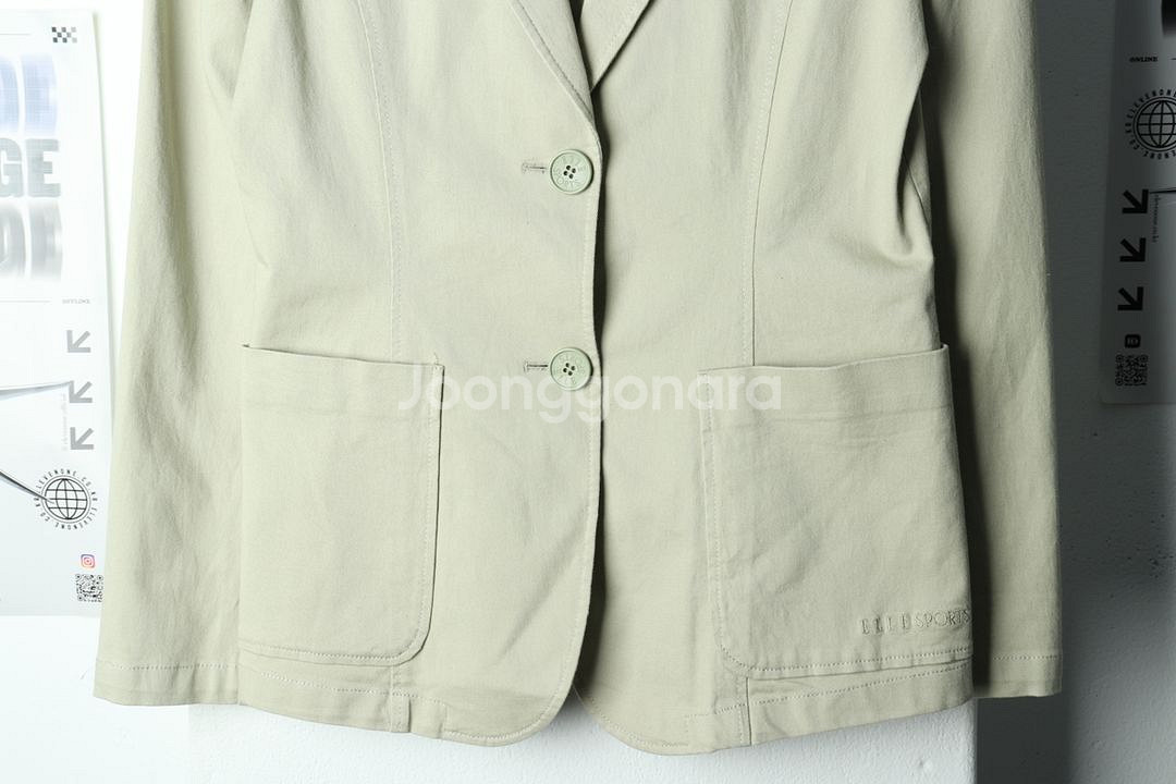 W(L) 엘르 정장 슈트 자켓 블레이저 베이지 면--3