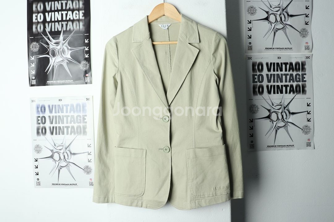 W(L) 엘르 정장 슈트 자켓 블레이저 베이지 면--1