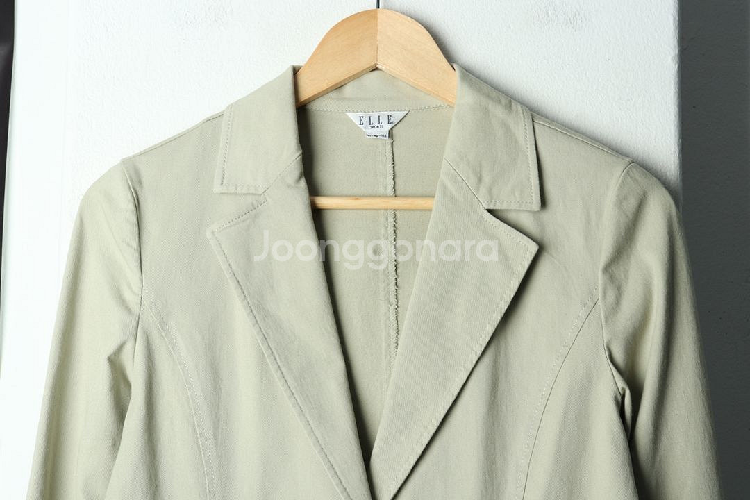 W(L) 엘르 정장 슈트 자켓 블레이저 베이지 면--2