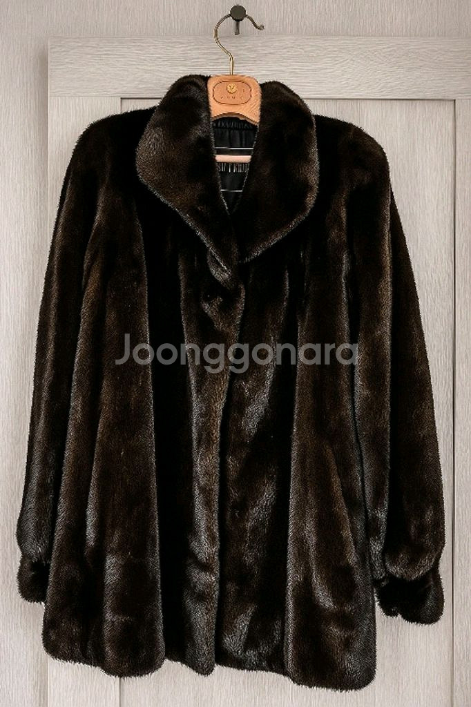 진도 블랙그라마 밍크코트 100% 55-66--0