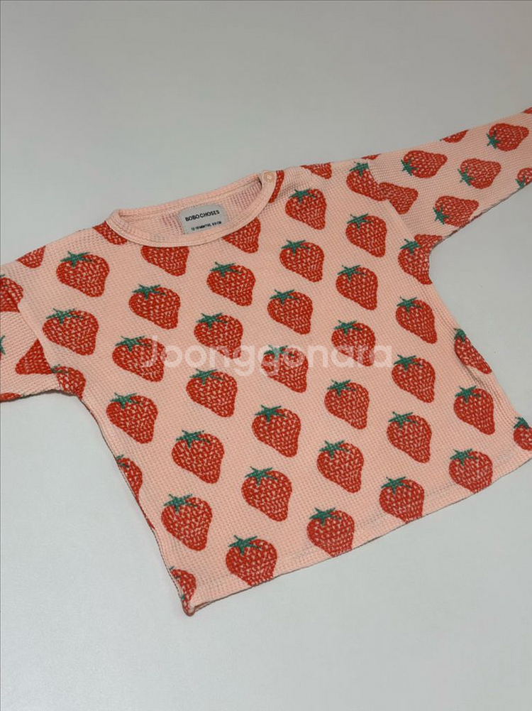 보보쇼즈 딸기 와플 티셔츠 12-18m--0