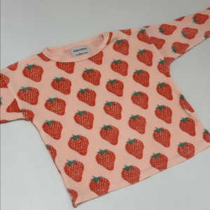 보보쇼즈 딸기 와플 티셔츠 12-18m