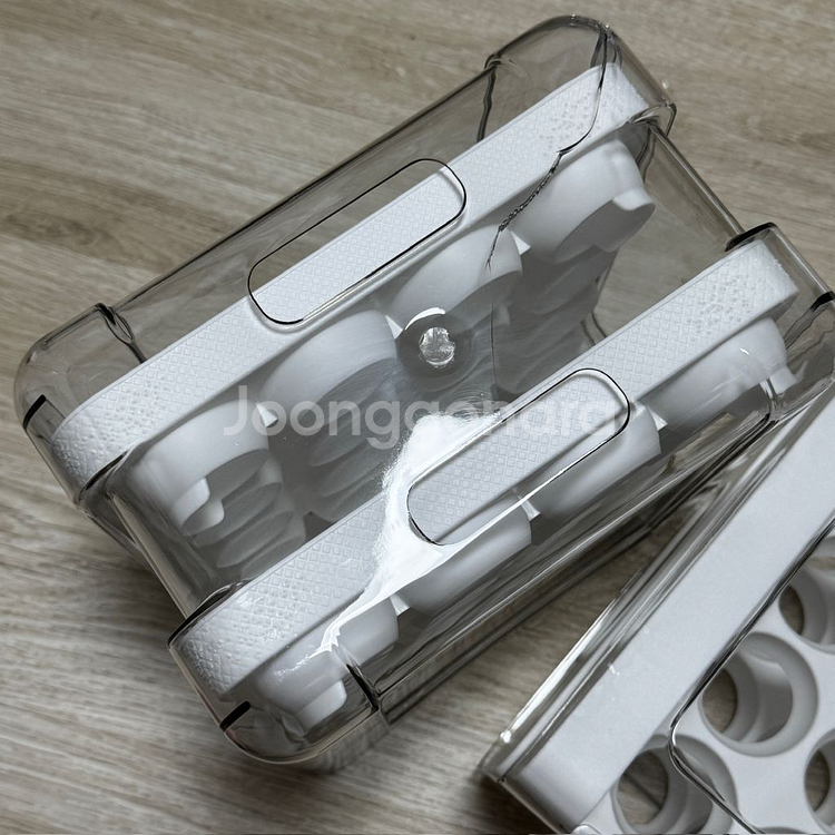 계란트레이 투명 서랍식 계란보관함 에그트레이 2단 32--2