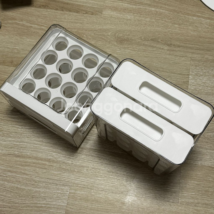 계란트레이 투명 서랍식 계란보관함 에그트레이 2단 32--0