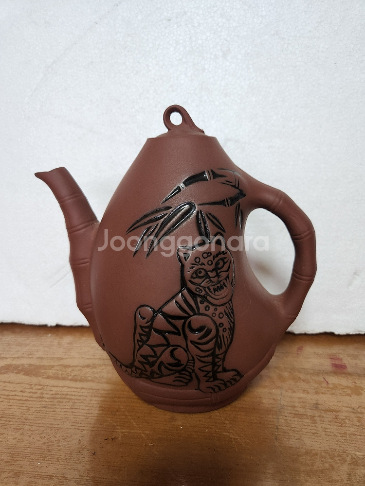 국산 대죽도 호랑이 자사호주전자--0