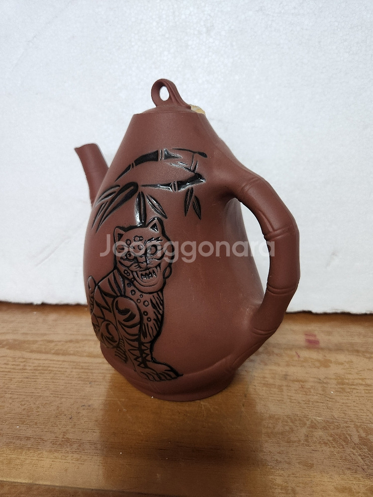 국산 대죽도 호랑이 자사호주전자--1