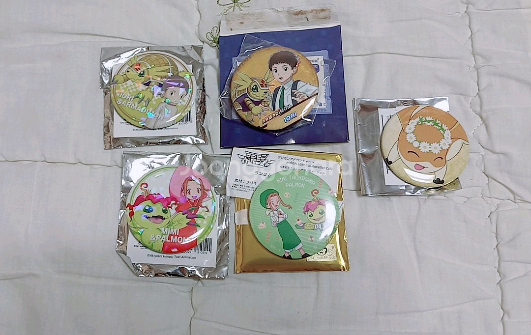 일괄)디지몬 어드벤처/파워디지몬 뱃지 5종세트--0