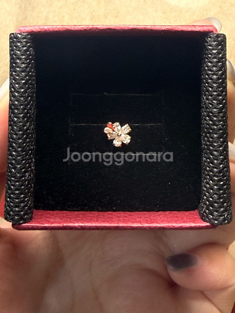 14k 꽃 큐빅 피어싱 귀걸이--0