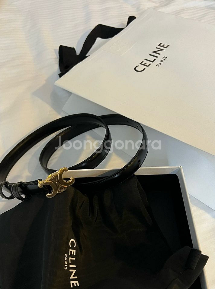 셀린느 트리옹프 벨트 (스몰 금장 75사이즈) 풀박스--4