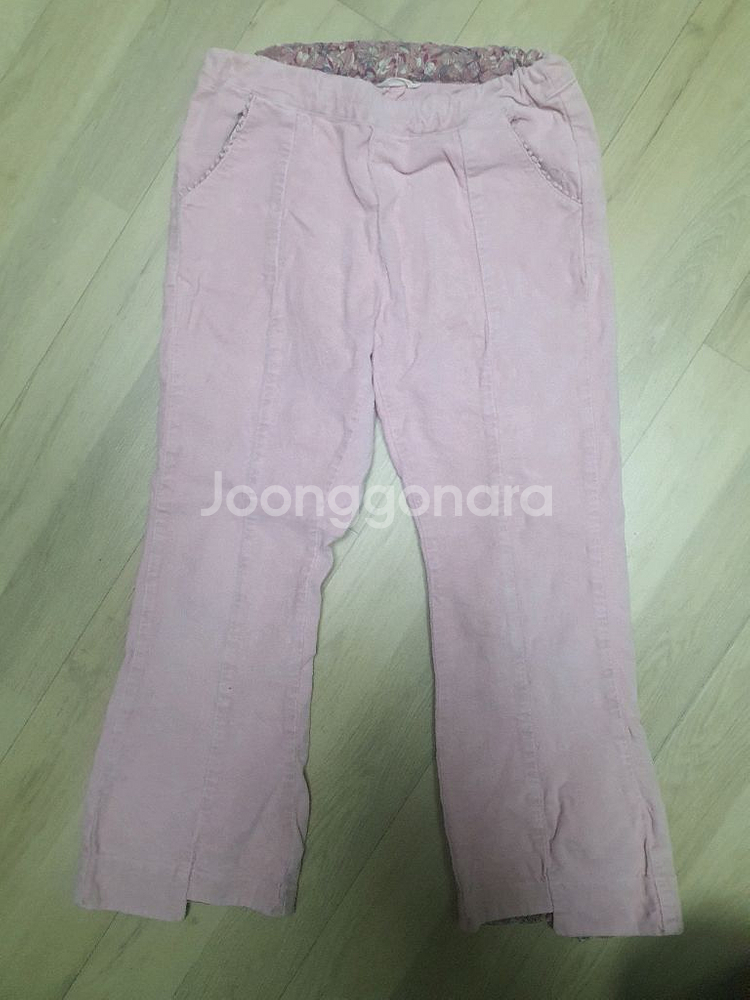룰라비 145사이즈 핑크 얇은골덴바지--0