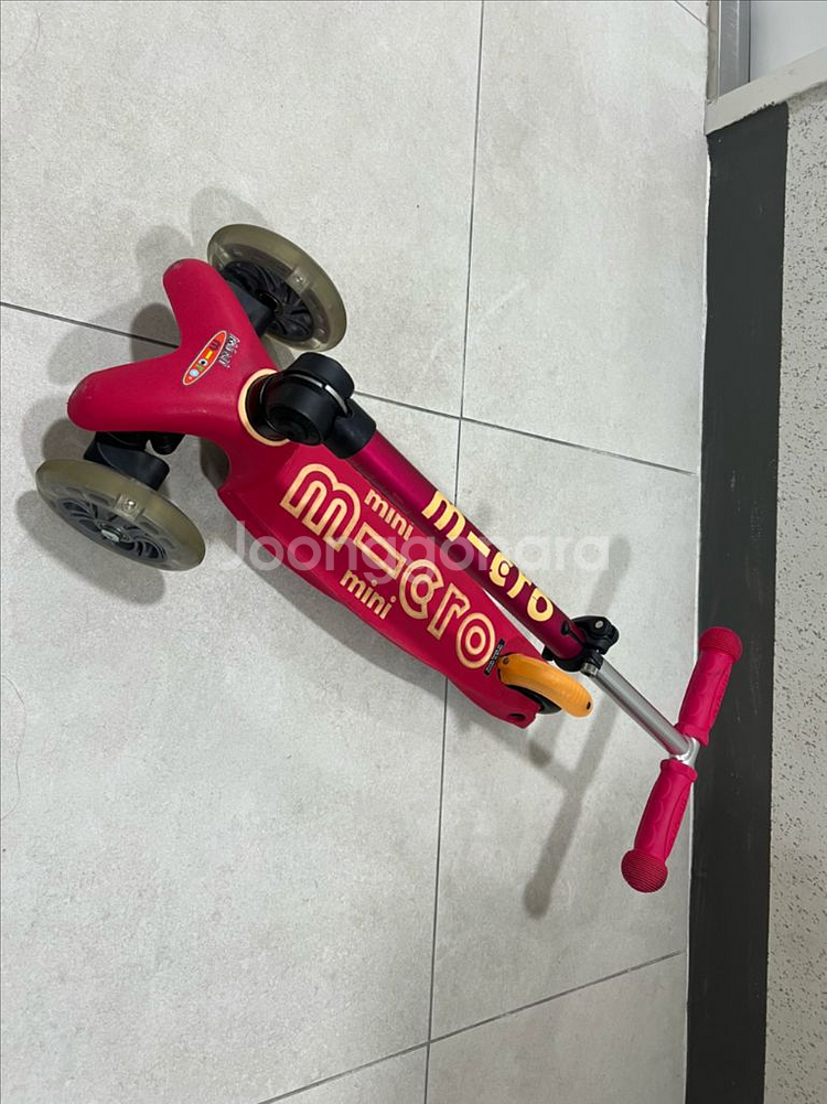 마이크로 미니 킥보드 폴더블 LED 손잡이1개브레이크--5