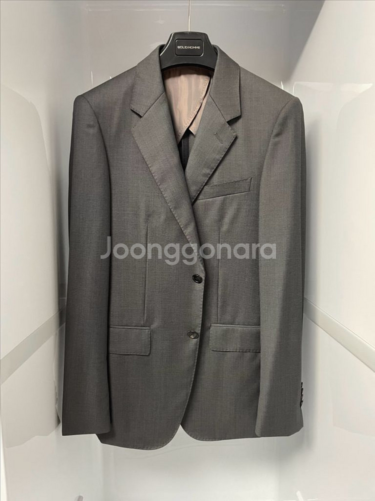 솔리드옴므 봄가을 챠콜 패턴 블레이져 95사이즈--0