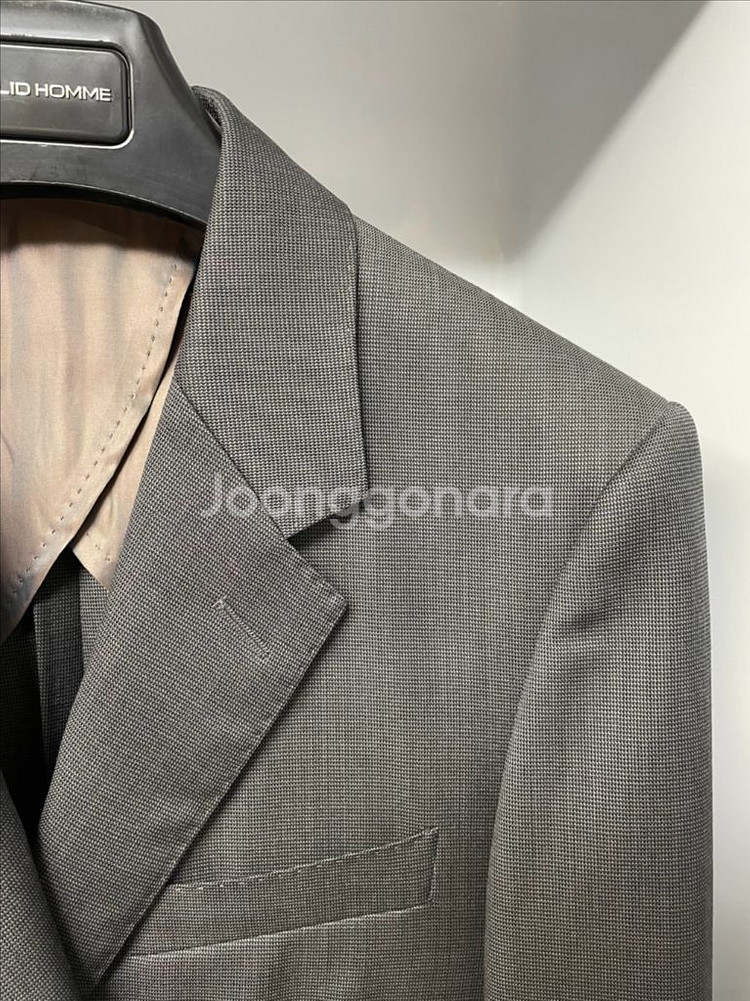 솔리드옴므 봄가을 챠콜 패턴 블레이져 95사이즈--2