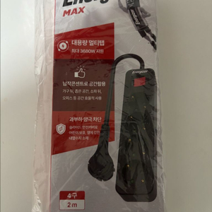 에너자이저 멀티탭 4구 블랙