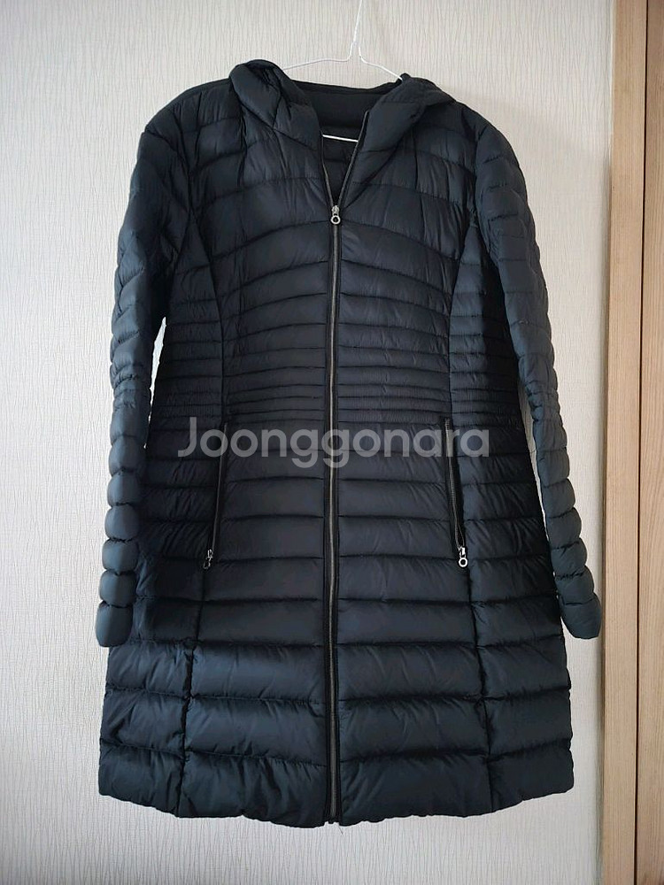 멜본 여성 구스 롱패딩 블랙--0