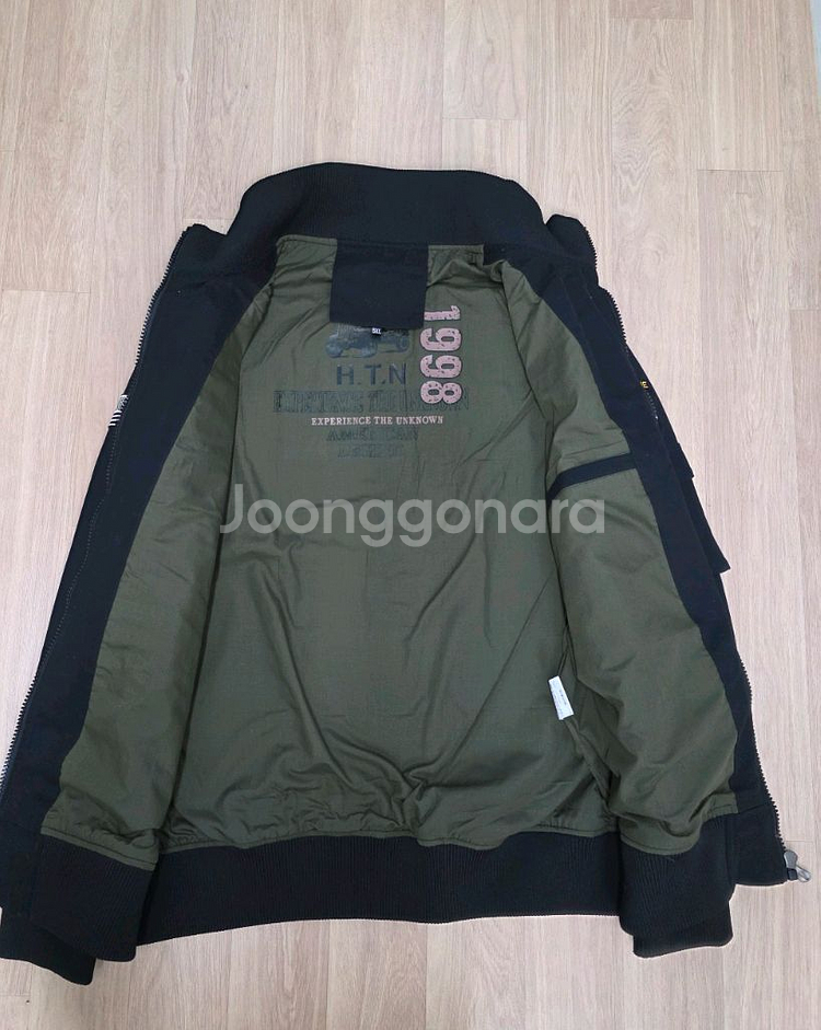 (택포)H.T.NIAO 남성 블랙 항공점퍼 남 120--2