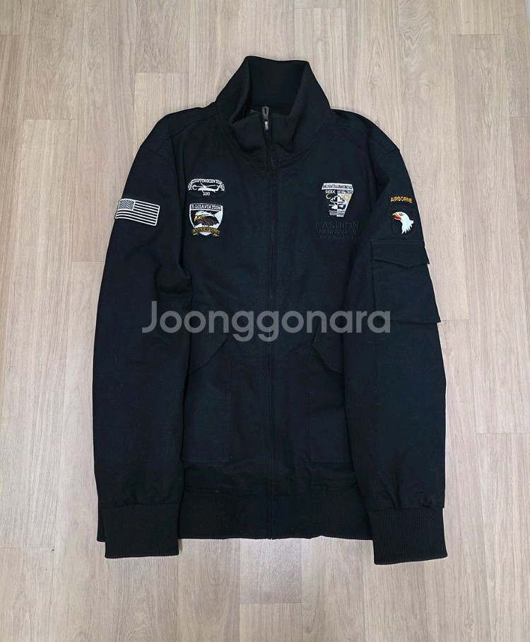 (택포)H.T.NIAO 남성 블랙 항공점퍼 남 120--0