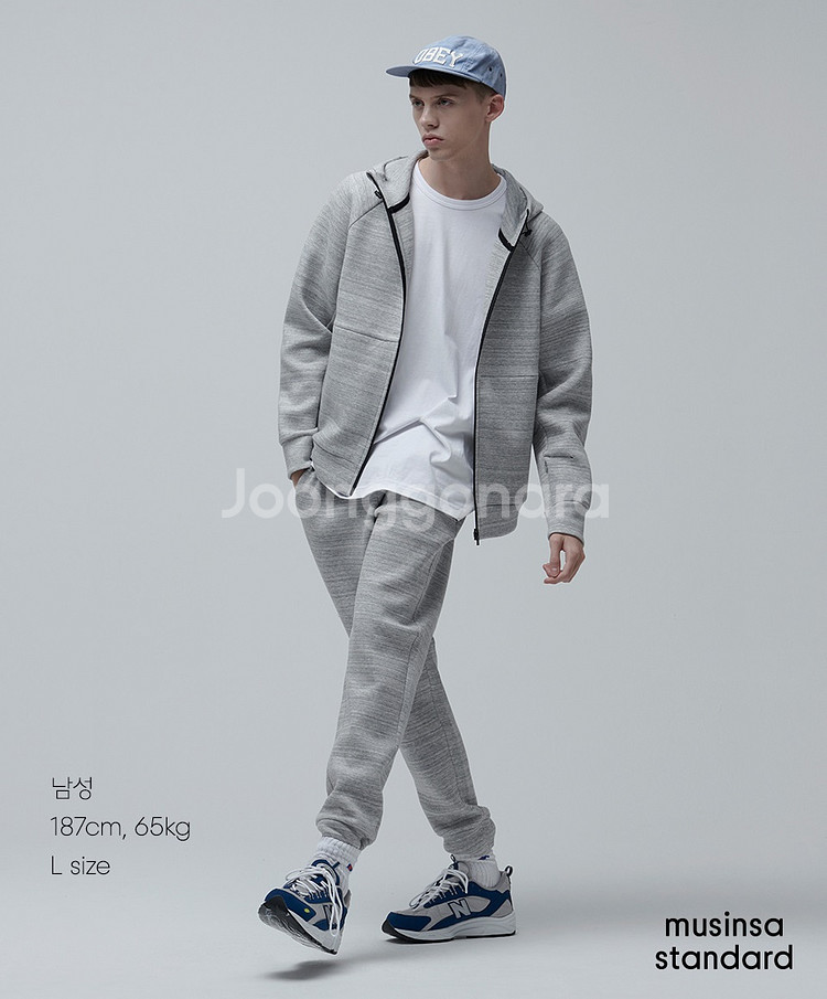 무신사 테크플리스 조거팬츠 집업후드 세트 L사이즈--0