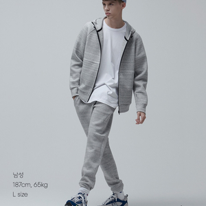 무신사 테크플리스 조거팬츠 집업후드 세트 L사이즈