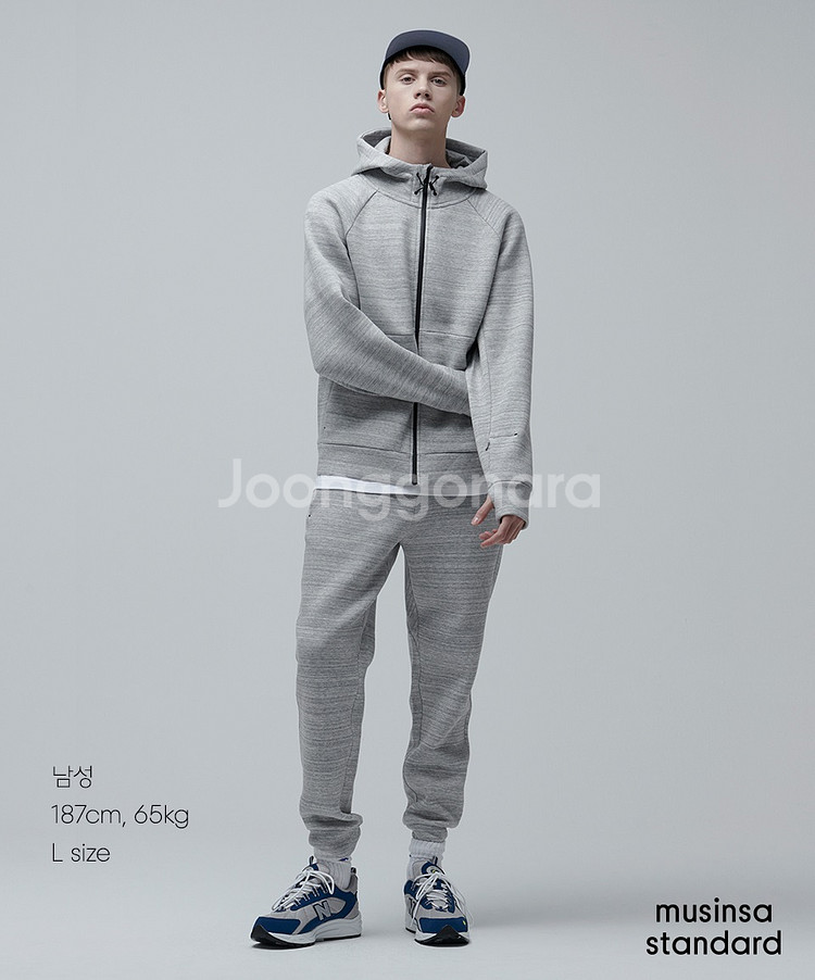 무신사 테크플리스 조거팬츠 집업후드 세트 L사이즈--3
