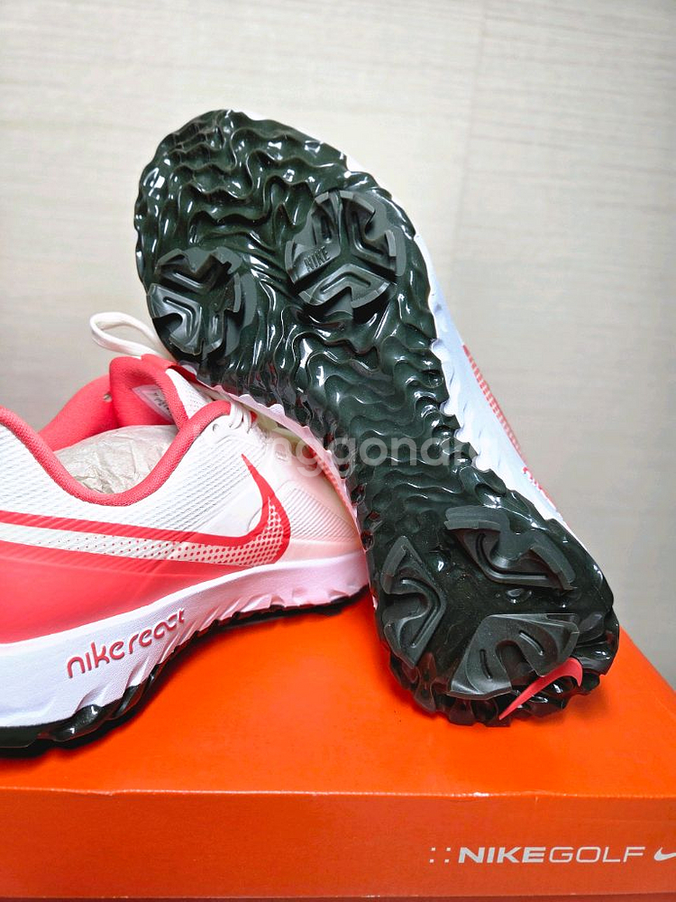 나이키 리액트 프로 골프화 베이지코랄 새상품--6