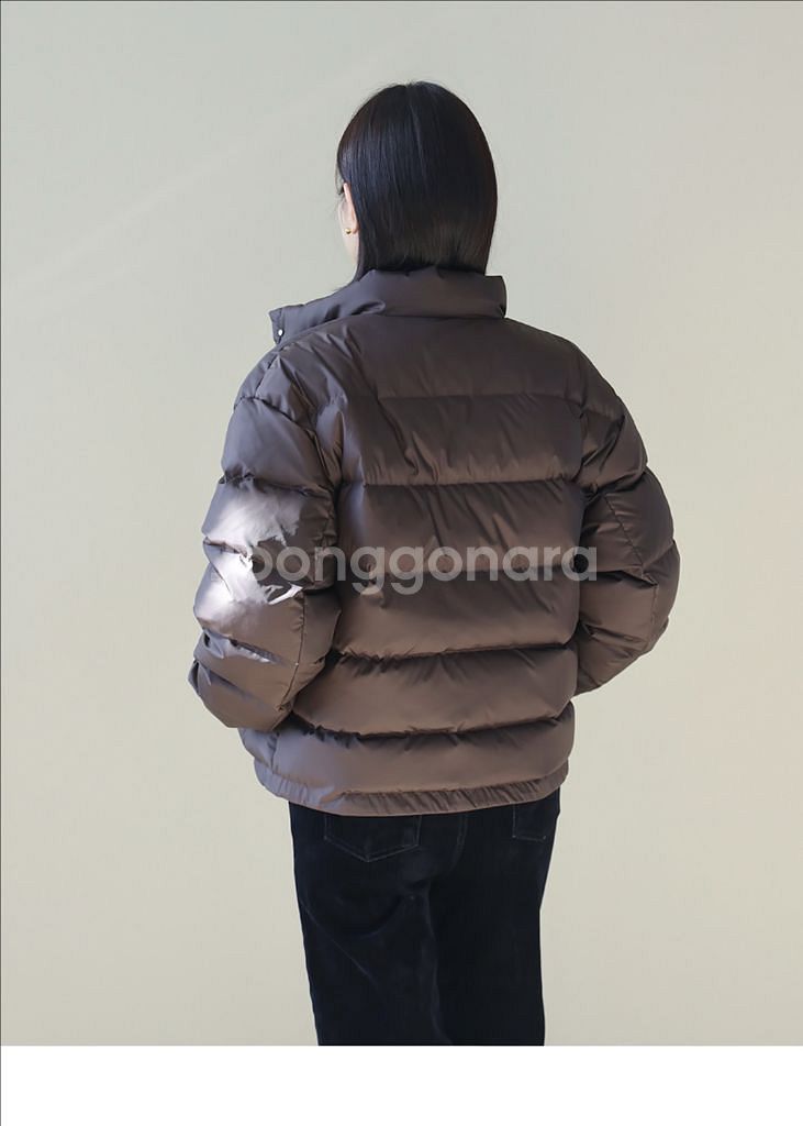 디그 브라운 구스 디운 숏패딩--3