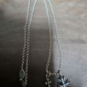 남ㆍ여공용 실버 투십자가 은목걸이