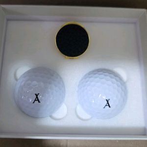 천연 슈렁큰 소가죽 골프 볼마커 + 골프공 2구 새상품
