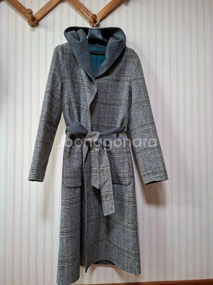 체크 핸드메이드 코트--0